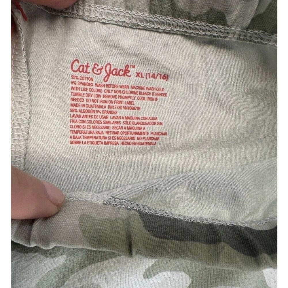 Cat & Jack Girls Shorts Sage Green Camo XL 14/16 Stretch Bike Cotton Blend - Picture 5 of 6